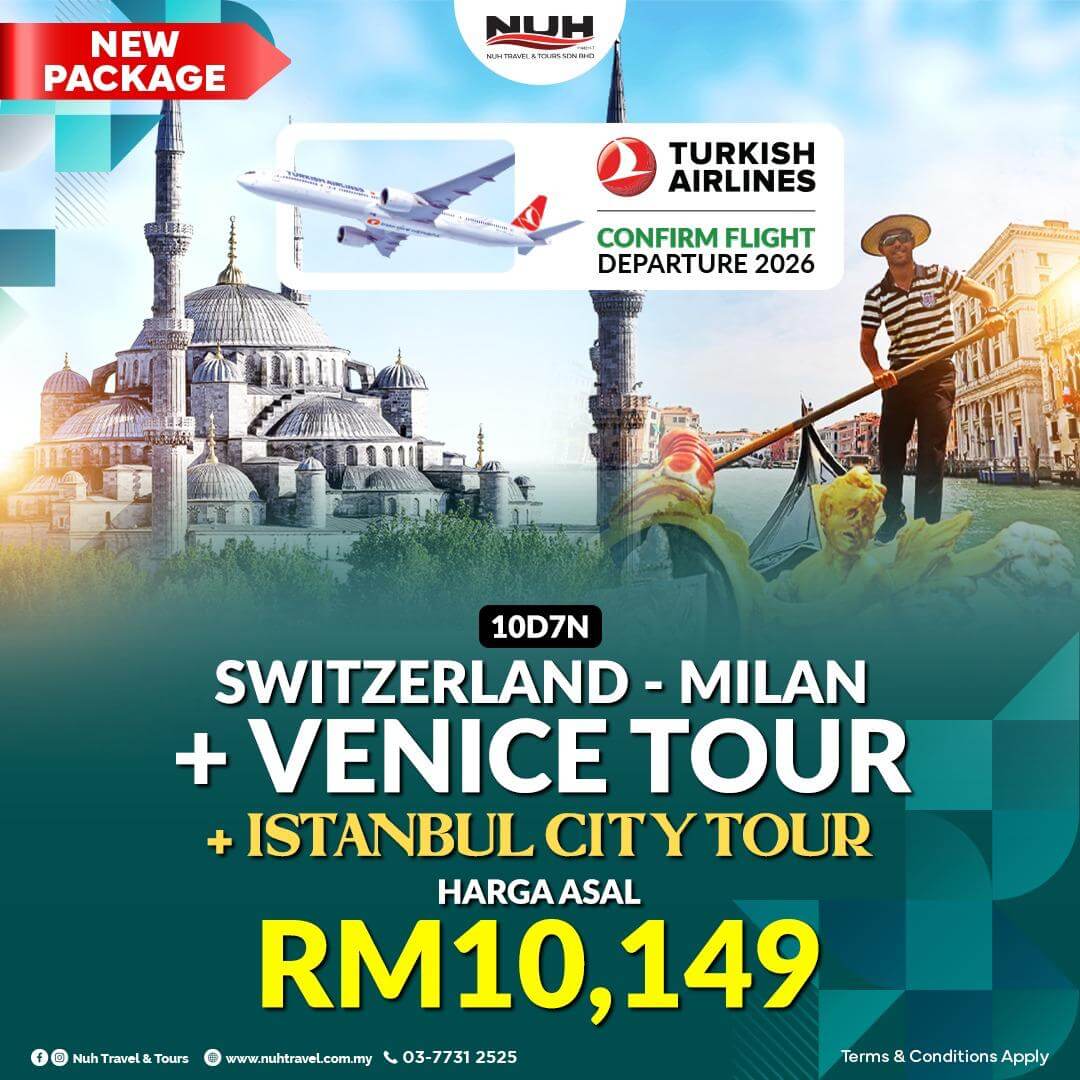 Pakej Switzerland, Milan, Venice & Istanbul
