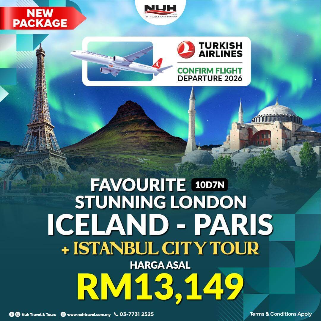 Pakej Iceland London & Istanbul
