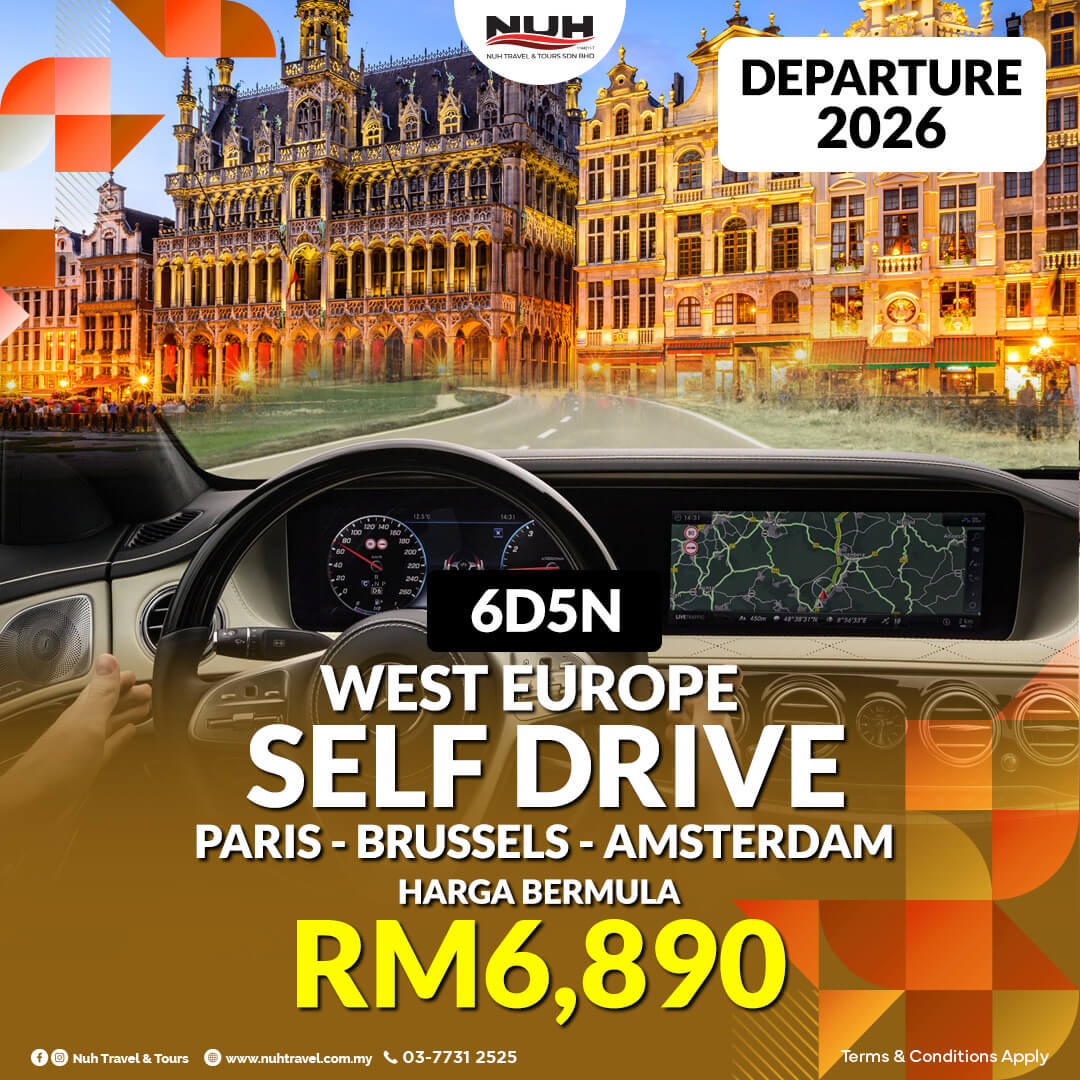 Pakej West Europe (Paris, Brussels, Amsterdam)