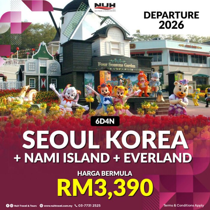 6D4 SEOUL KOREA + NAMI ISLAND + EVERLAND