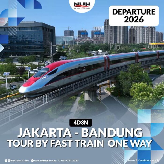 4D3N JAKARTA - BANDUNG TOUR BY FAST TRAIN ONE WAY